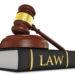 Wooden judge gavel on law book