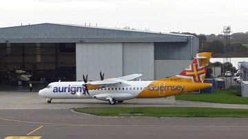 Aurigny’s new ATR aircraft arrives in Guernsey
