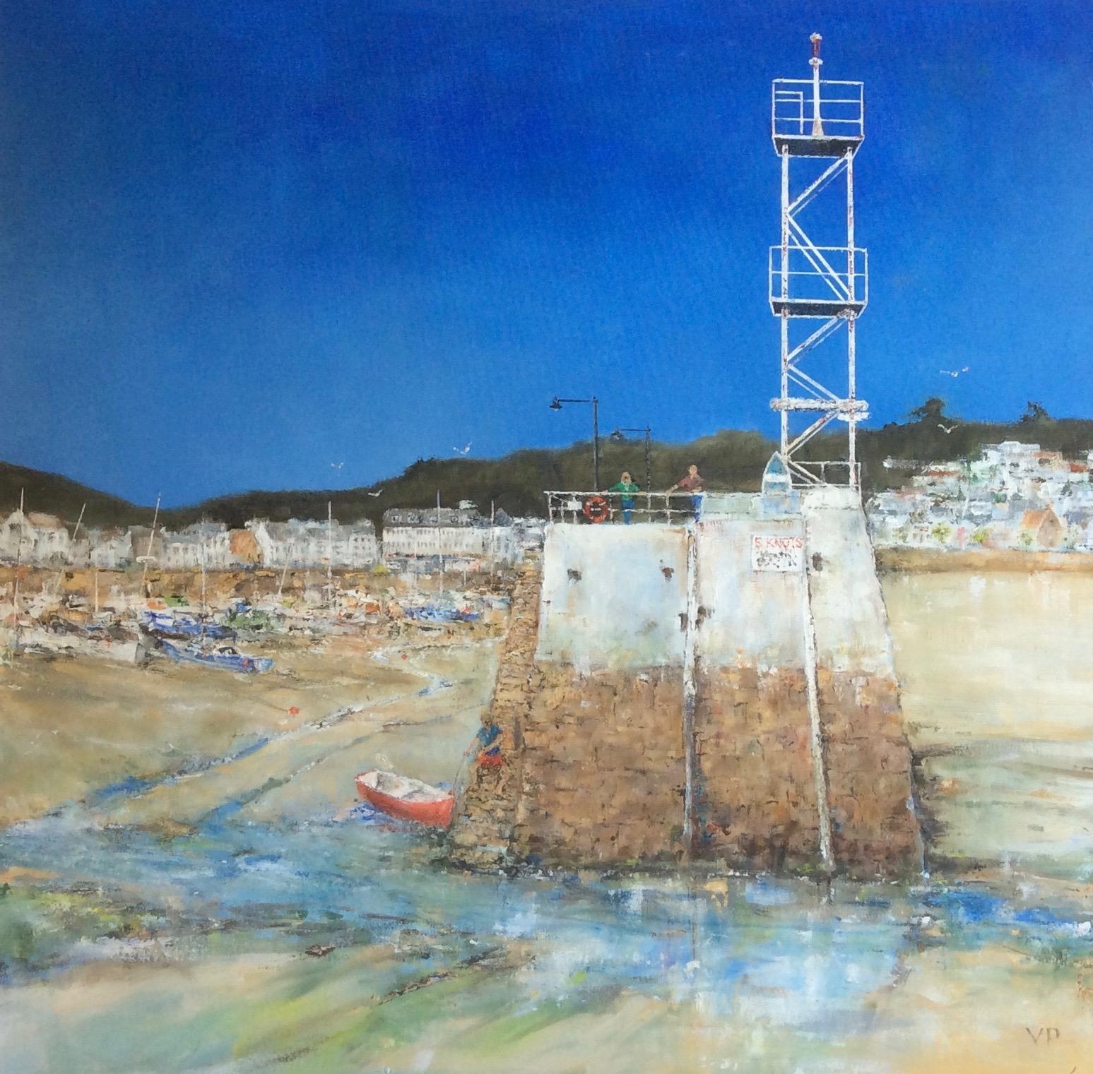Vic Perron - 'The Red Dinghy' - St Aubin harbour mouth