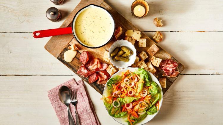 Cheese Fondue, Charcuterie _ Alpine Salad