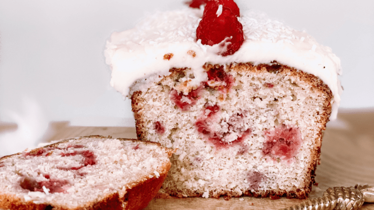 Recipe: Coconut and raspberry loaf cake