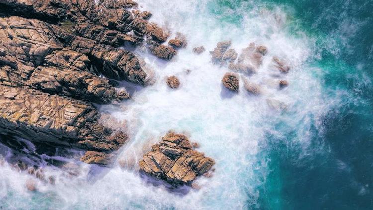 Rough sea on rocks
