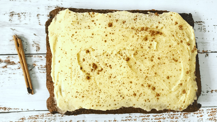Sour cream frosted carrot cake