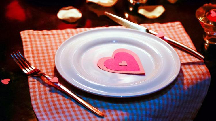 Valentine heart dinner