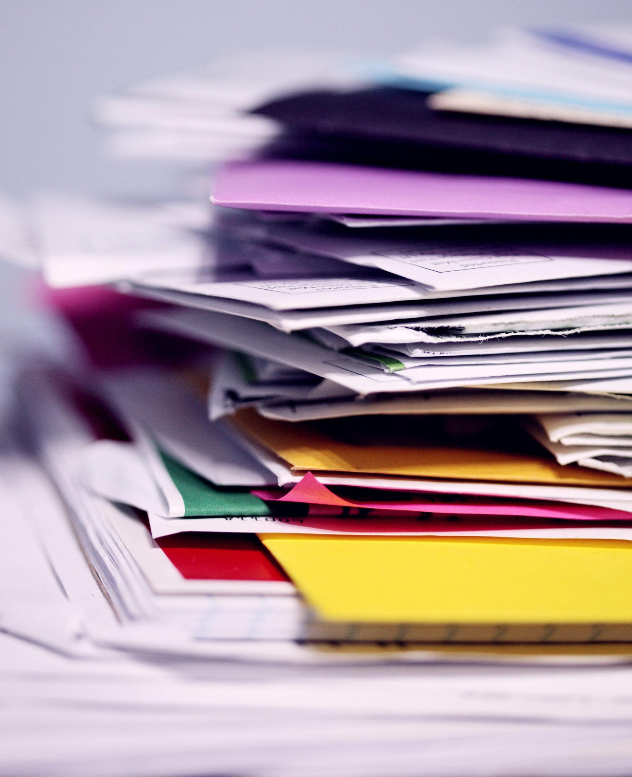 Pile of documents paper