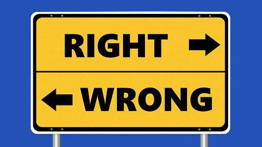 Right or wrong sign