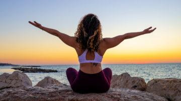 Beach meditation wellbeing