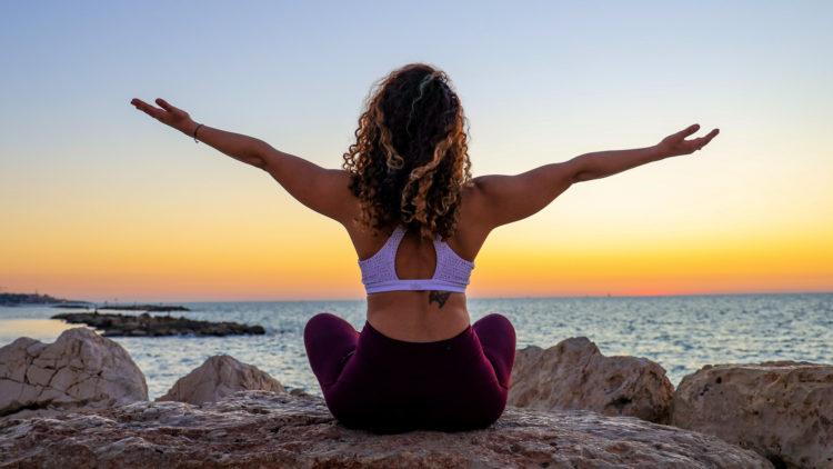 Beach meditation wellbeing
