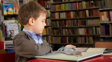 Boy child reading