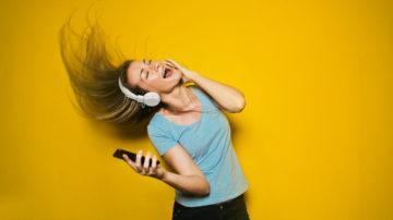 Girl headphones music
