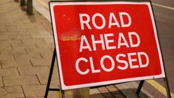 Road closed sign
