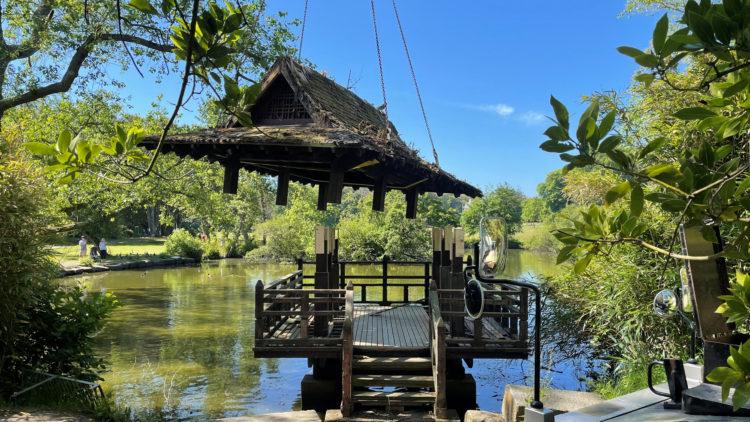 The Japanese Pavilion at Saumarez Park beginning to be dismantled