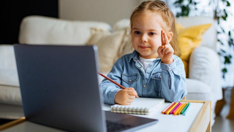 Girl child PC laptop