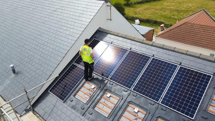 Solar panels roof