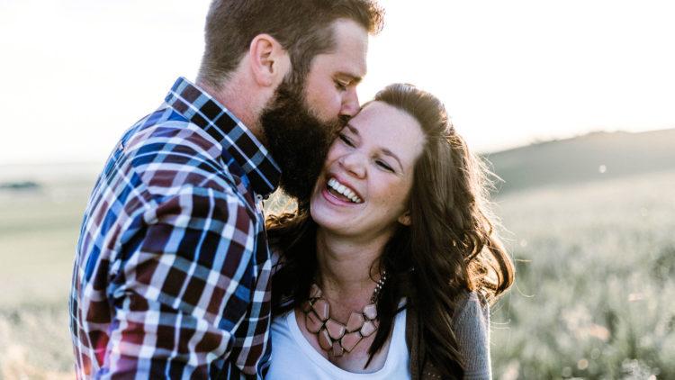 Couple man woman smiling