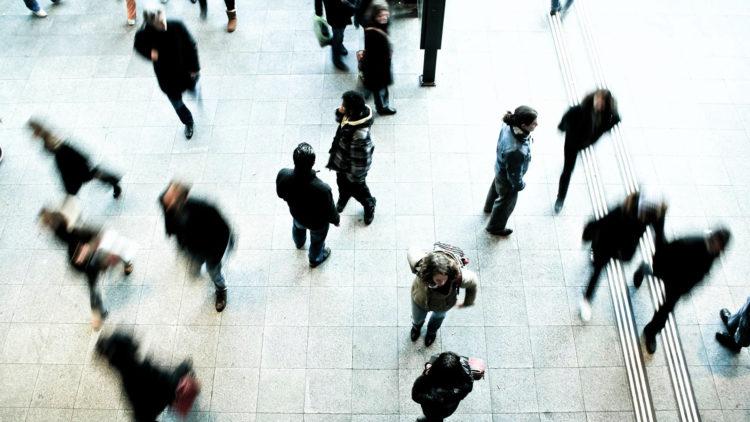Pedestrians people walking