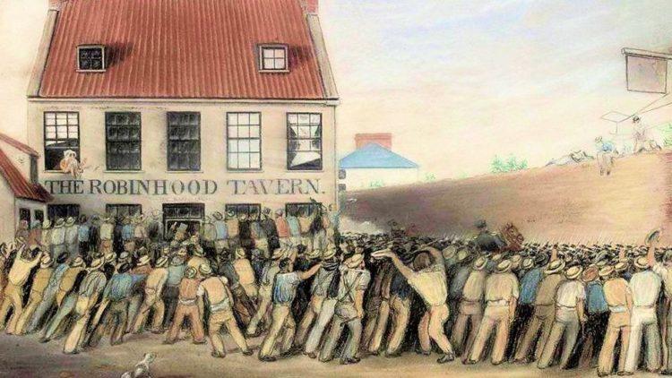 Jersey - Bread riots at Robin Hood Tavern 1847 by Mellish de la Taste