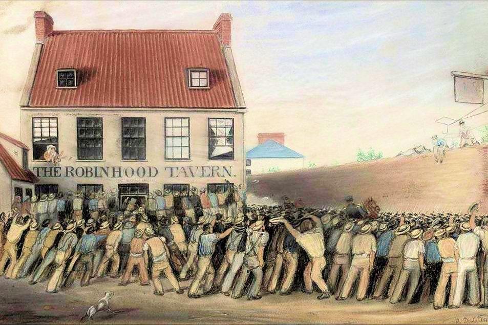 Jersey - Bread riots at Robin Hood Tavern 1847 by Mellish de la Taste