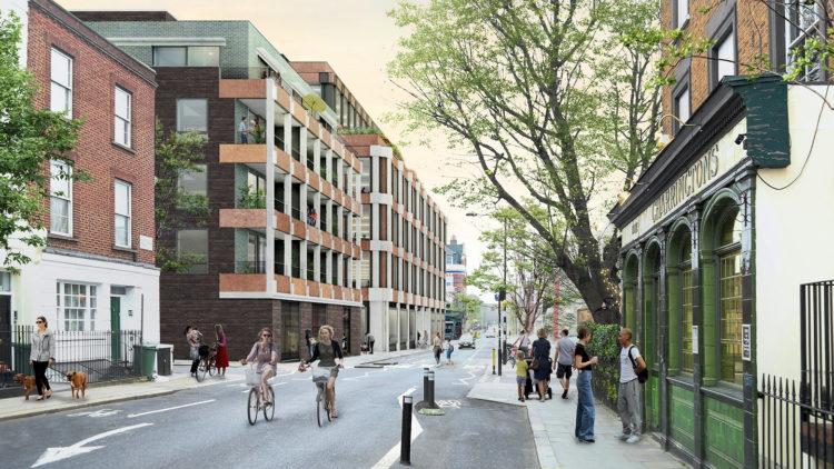 St Pancras Campus 3 - view south along Royal Collage Street