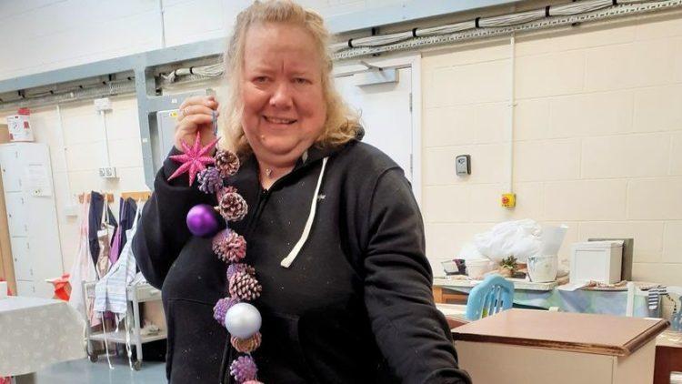 Angie with garland