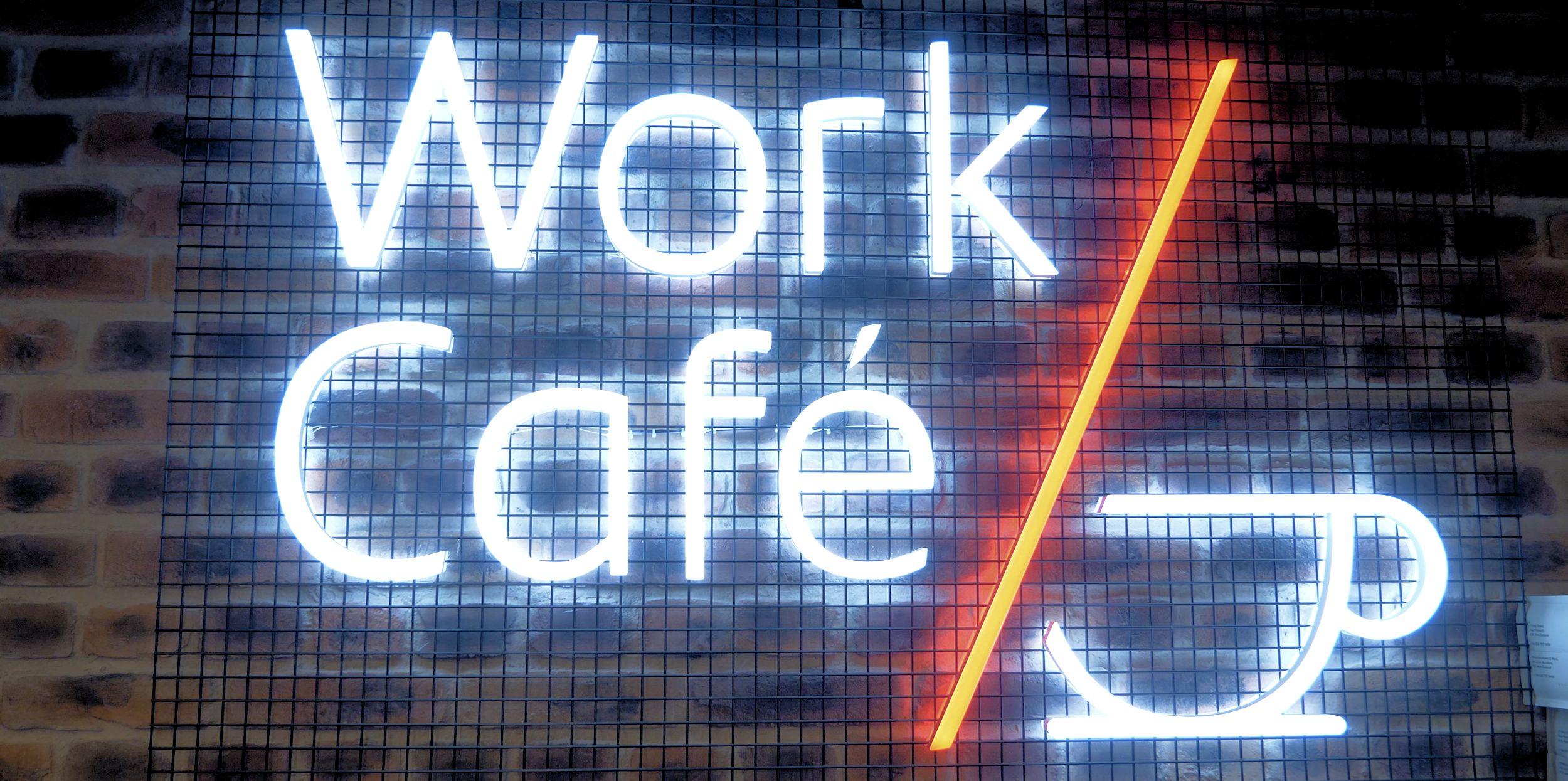 Santander Work Cafe sign