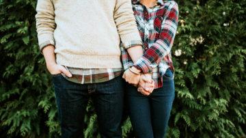 Couple boy girl holding hands