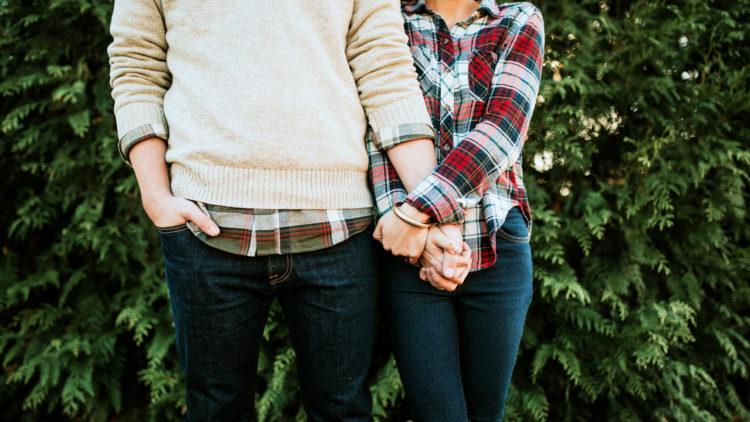 Couple boy girl holding hands