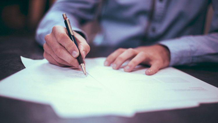 Signing contract