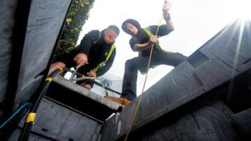 Sure Guernsey Fibre engineers L-R Jon Sowerby and Harry Cornick