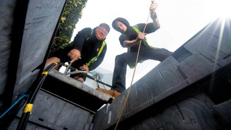 Sure Guernsey Fibre engineers L-R Jon Sowerby and Harry Cornick