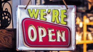 We're open sign