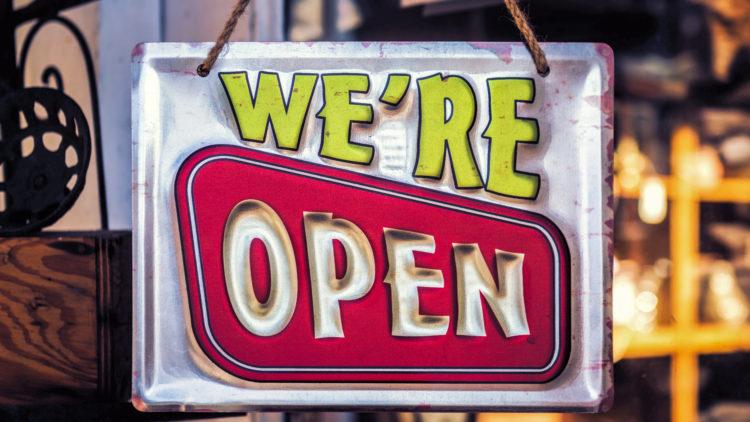 We're open sign