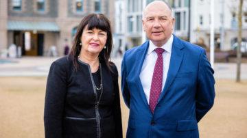 Professor Maggie Rae and Sir Derek Myers