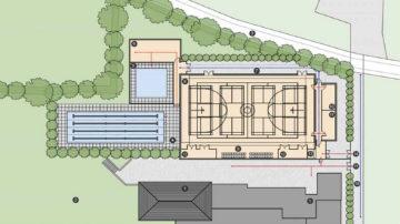 Alderney swimming pools and sports hall plan
