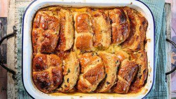 James Strawbridges Hot cross bun and marmalade pudding