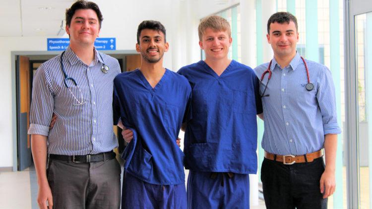 MSG med students - April 22 - Max, Karan, Toby, Josh - smiling