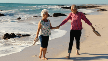 Old couple on beach