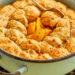 Peach, honey and rosemary cobbler