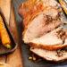 Rolled leg of lamb with prunes