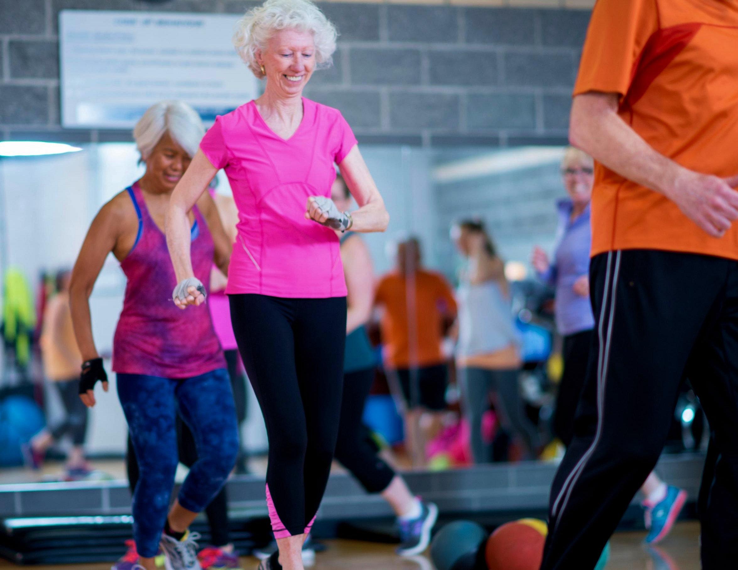 Elderly exercising