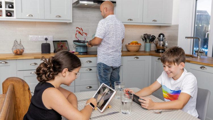 Fibre broadband children tablets kitchen