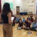 Catherine Stuart delivering Britannica workshop to La Mare Primary students