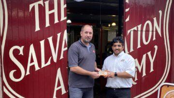 Shiraz Hafeez - Marketing Officer Rubis with The Salvation Army representative