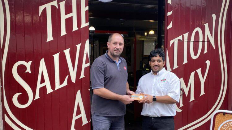 Shiraz Hafeez - Marketing Officer Rubis with The Salvation Army representative