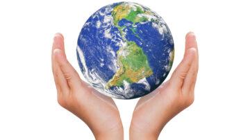 Hands holding Earth World