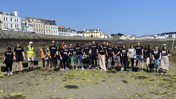Team from Deloitte Guernsey supports beach clean 