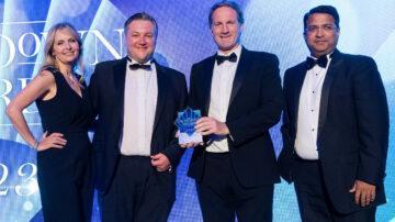 Highvern's James Bryant and Aidan O’Flanagan (centre) at the Drawdown Awards
