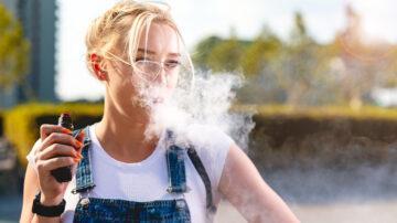Woman smoking vaping