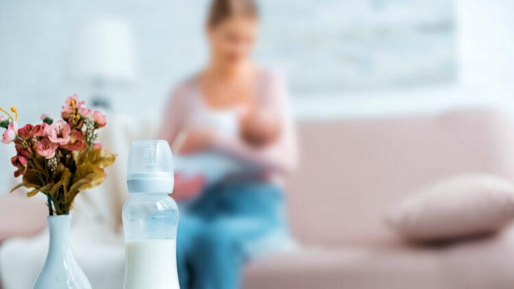 Woman breast feeding