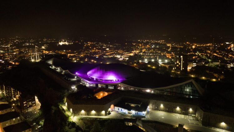 Thrive Jersey illuminates Fort Regent in recognition of World Suicide Awareness Day